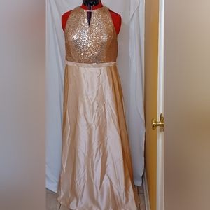 Rose gold sequence dres